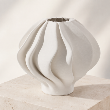 Fugurato Bona Seramik Vazo | Beyaz Ø26,5 × 24 cm