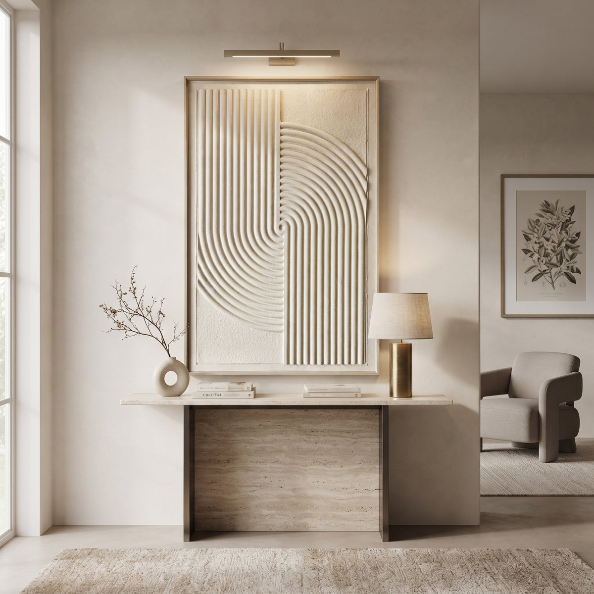 Quadro da parete in rilievo Kadoland CNR008 | 80x120 cm | Beige