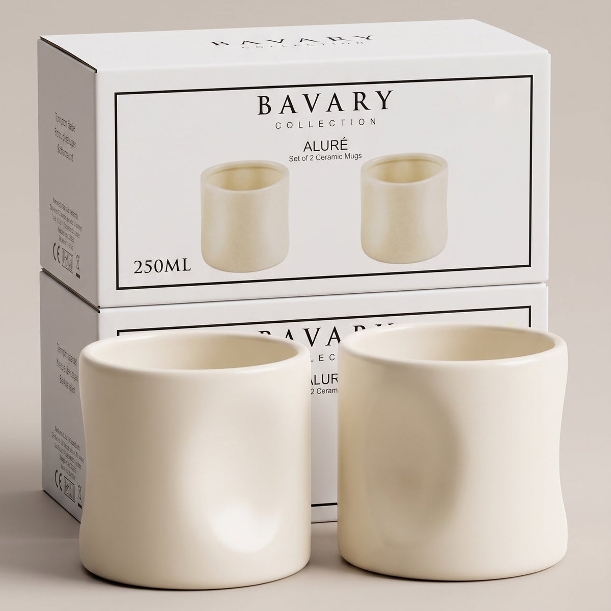 Bavary Aluré Seramik Kupa / Fincan Seti – 2 Parça (2 x 250 ml)
