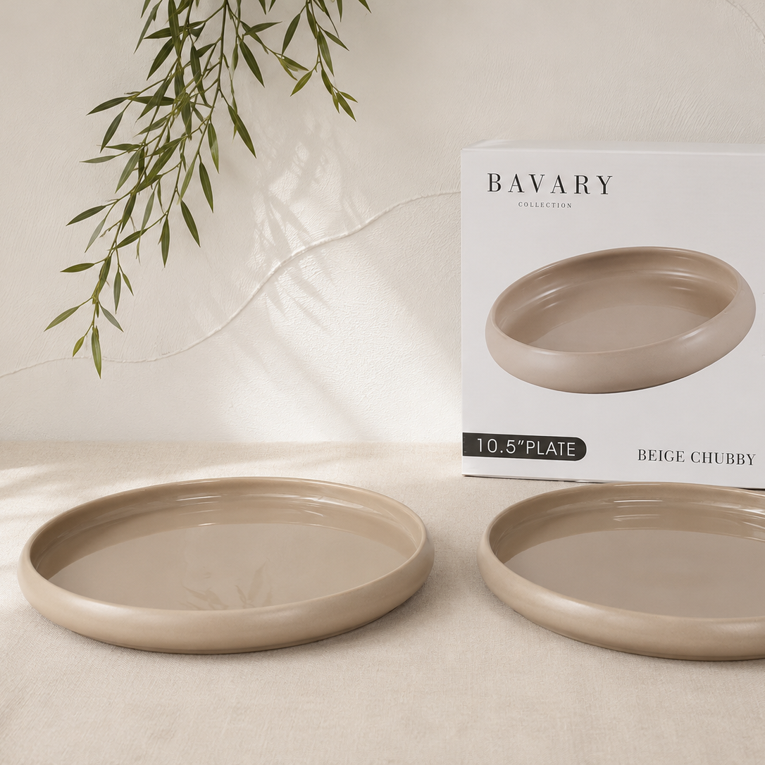 Assiette à dîner Bavary Beige Chubby