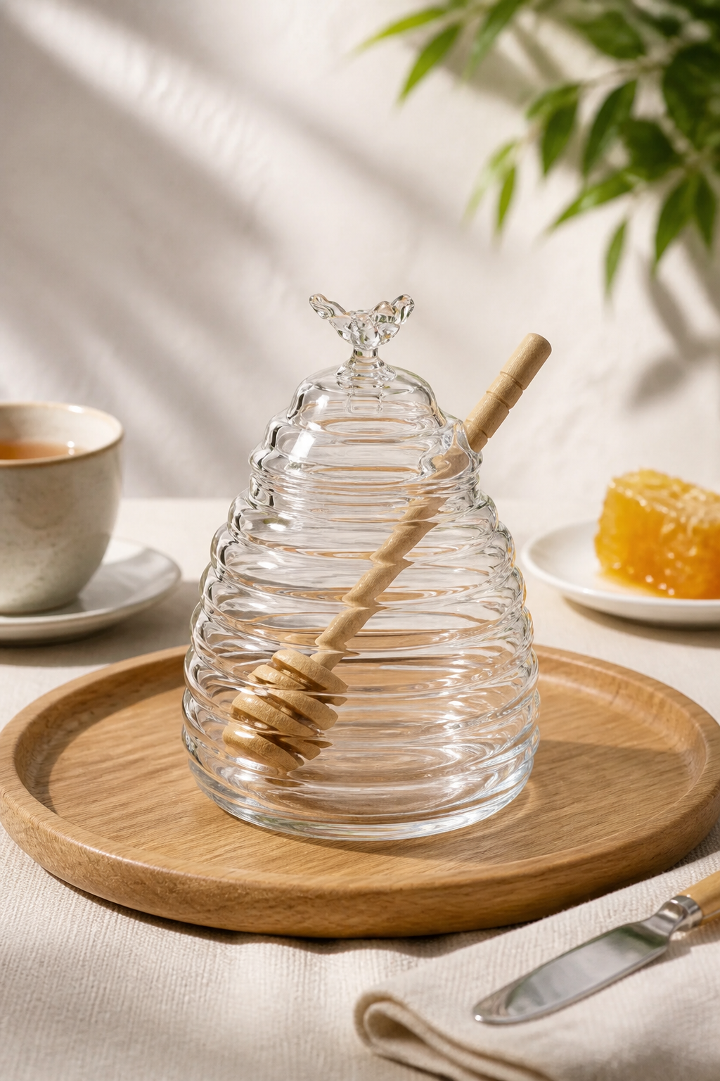Bavary Honingpotje met houten lepel - Honingpot - 40 ml