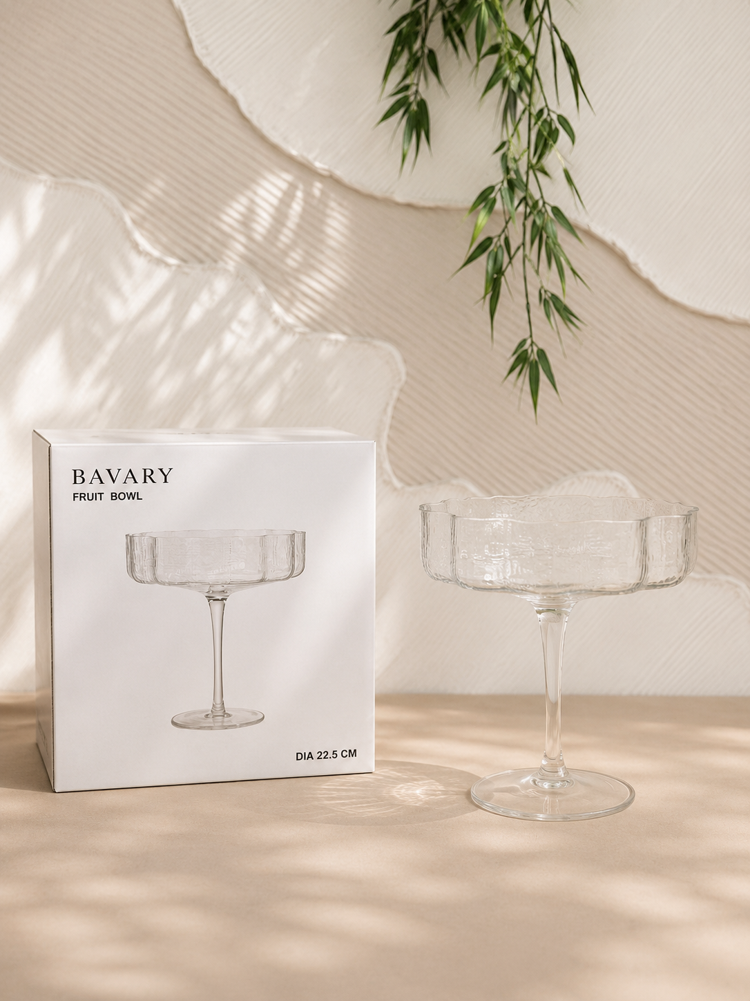 Bavary Ayaklı Cam Sunumluk 22.5 cm