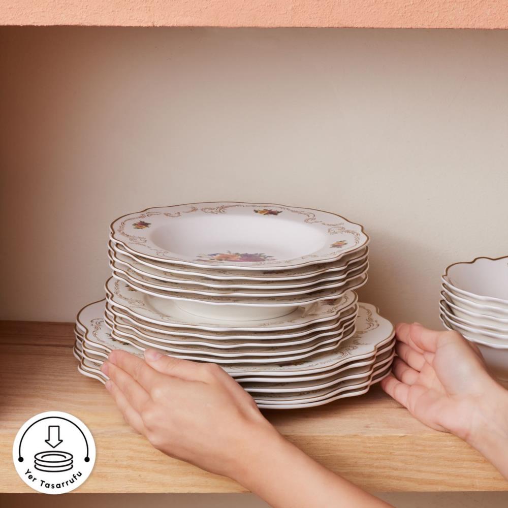 Karaca Antique Porselen 24 Parça 6 Kişilik Yemek Takımı