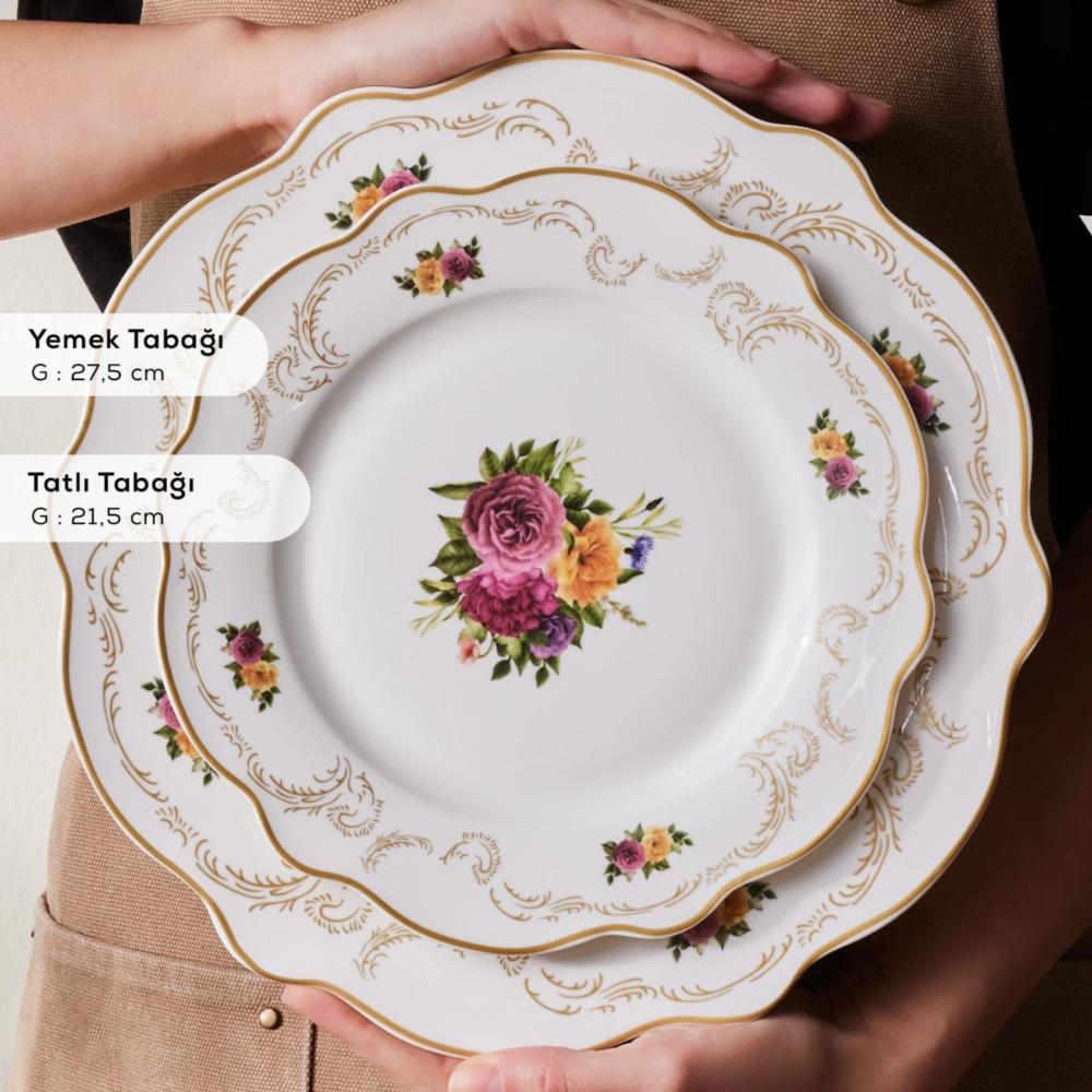 Karaca Antique Porselen 24 Parça 6 Kişilik Yemek Takımı