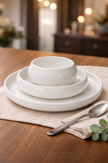White Moon Dinner Set 27 Pcs. / Tafelservice Bone voor 6 Personen