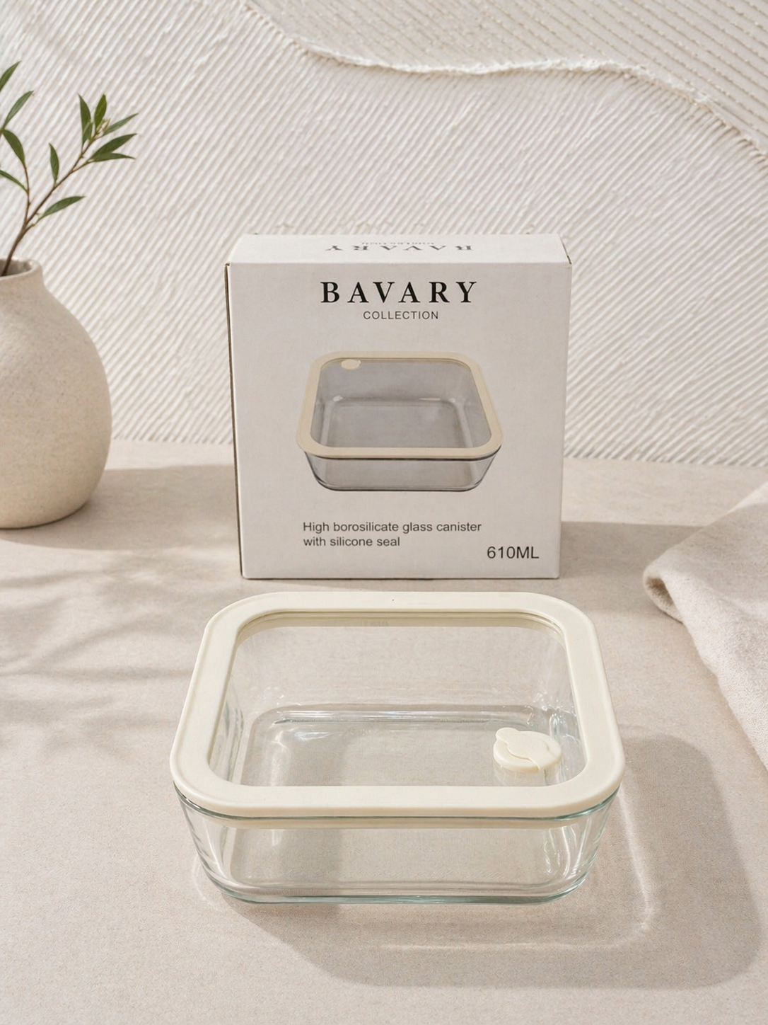 Bavary Kare Cam Saklama Kabı 610Ml