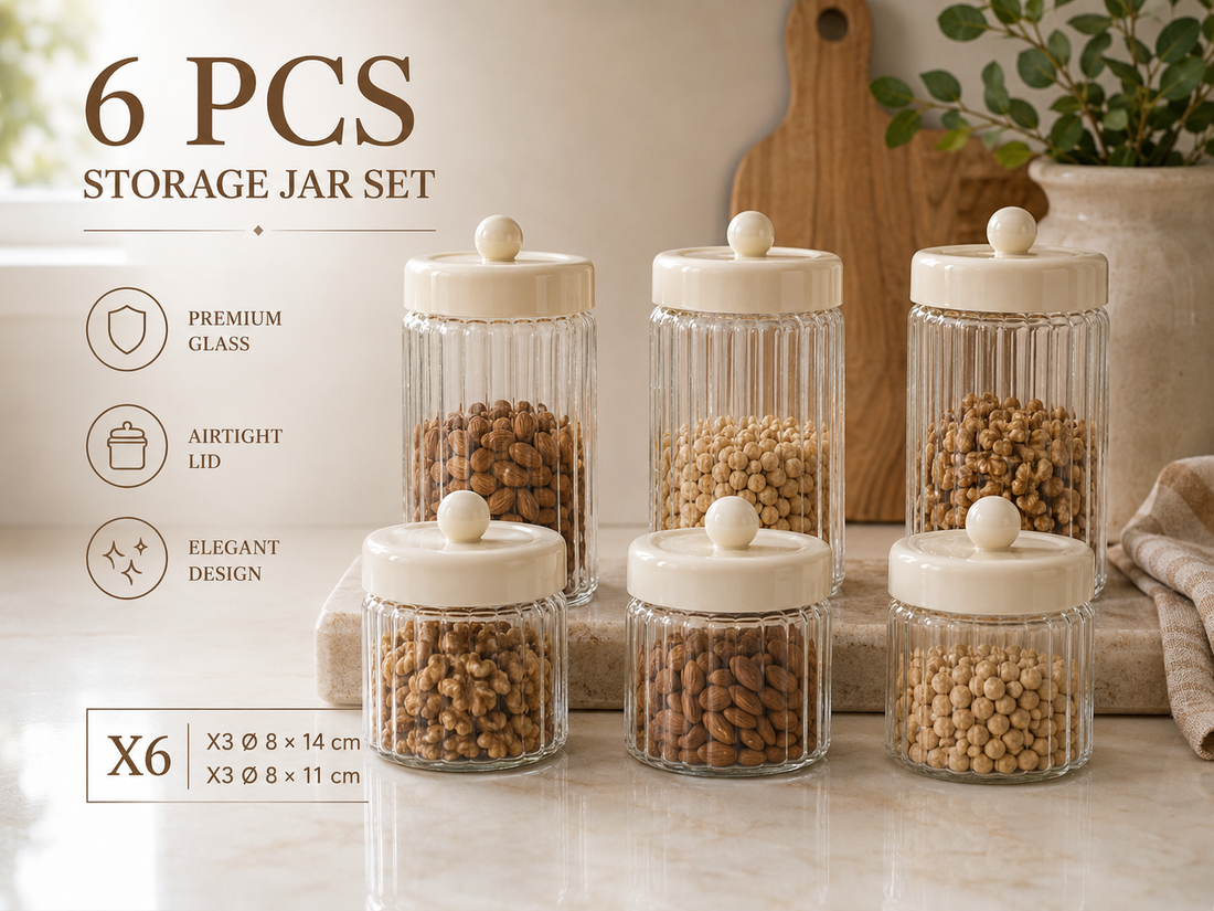 Osera Saklama Kabı Seti | Krem 6’lı Set