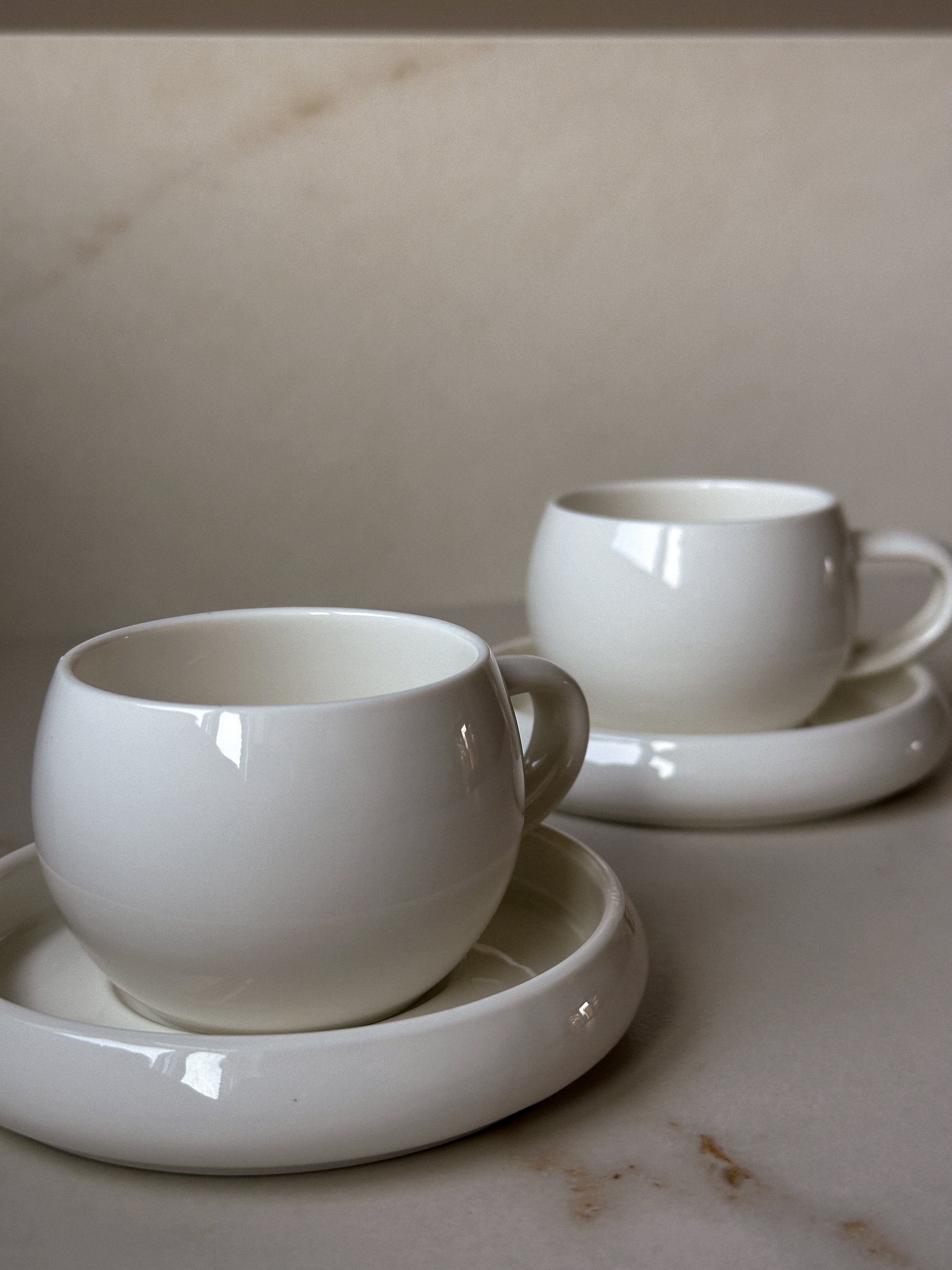 Kadoland Chubby Türkischer Kaffee & Espresso-Set, 12-teilig | Weiß