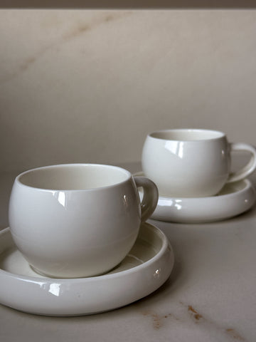 Kadoland Chubby Turkse Koffie & Espressoset 12 Delig / Wit