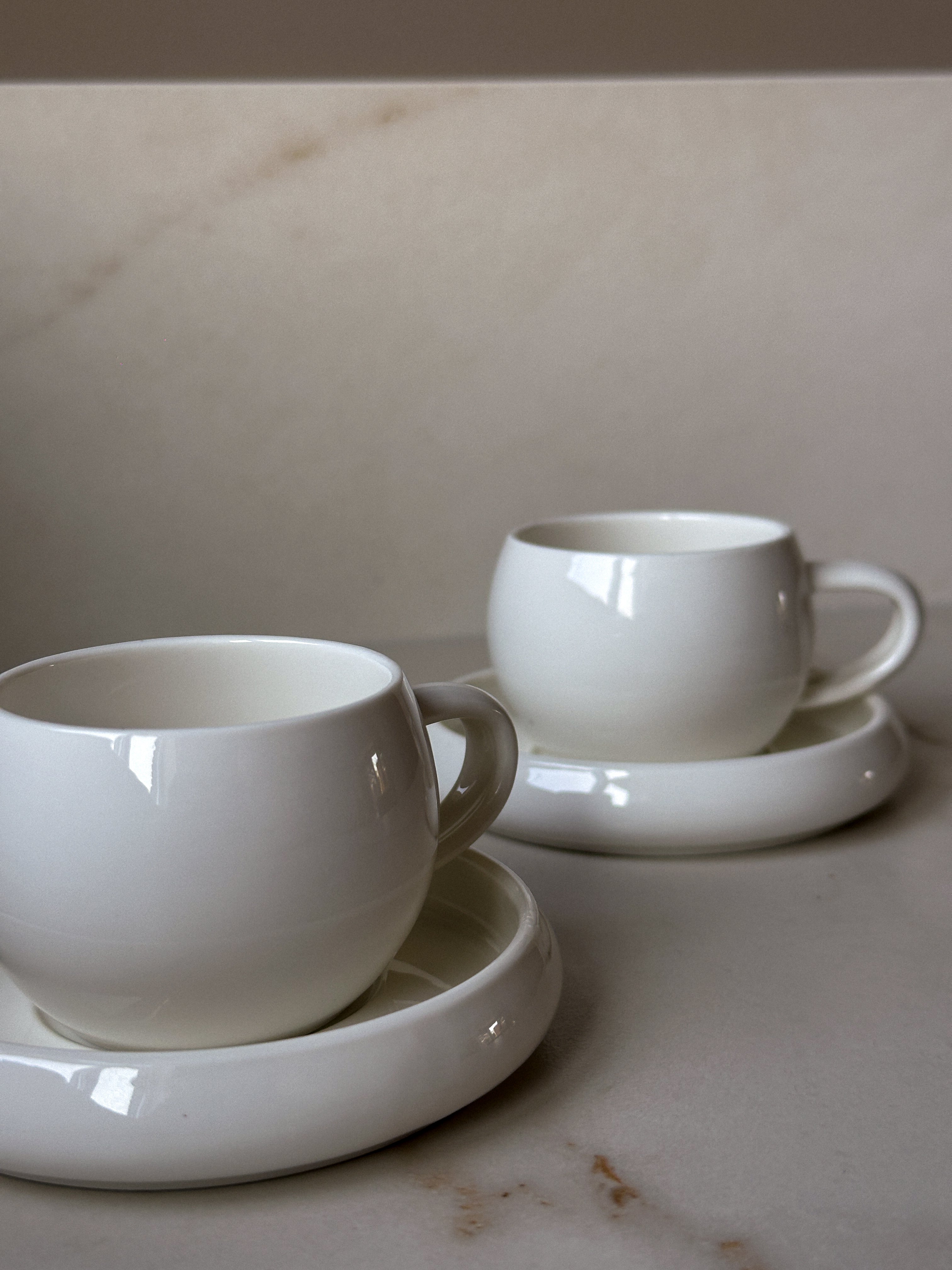 Kadoland Chubby Türkischer Kaffee & Espresso-Set, 12-teilig | Weiß