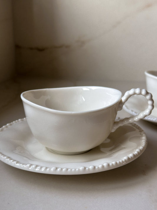 Kadoland Palermo Koffie & Theekopset 12 Delig / Wit