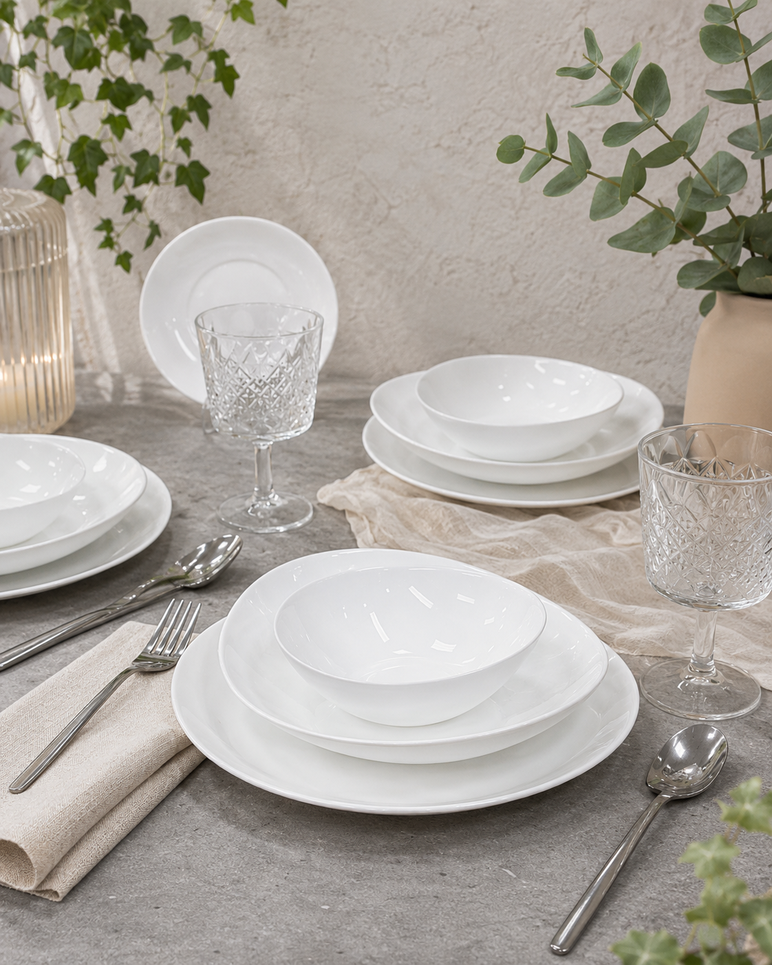 Karaca White Pure 48 Parça Yemek Takımı | 12 Kişilik