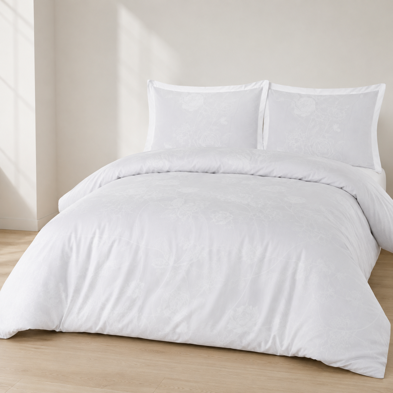 Lavella Melis Saten Nevresim Takımı | Beyaz 200 × 220 cm