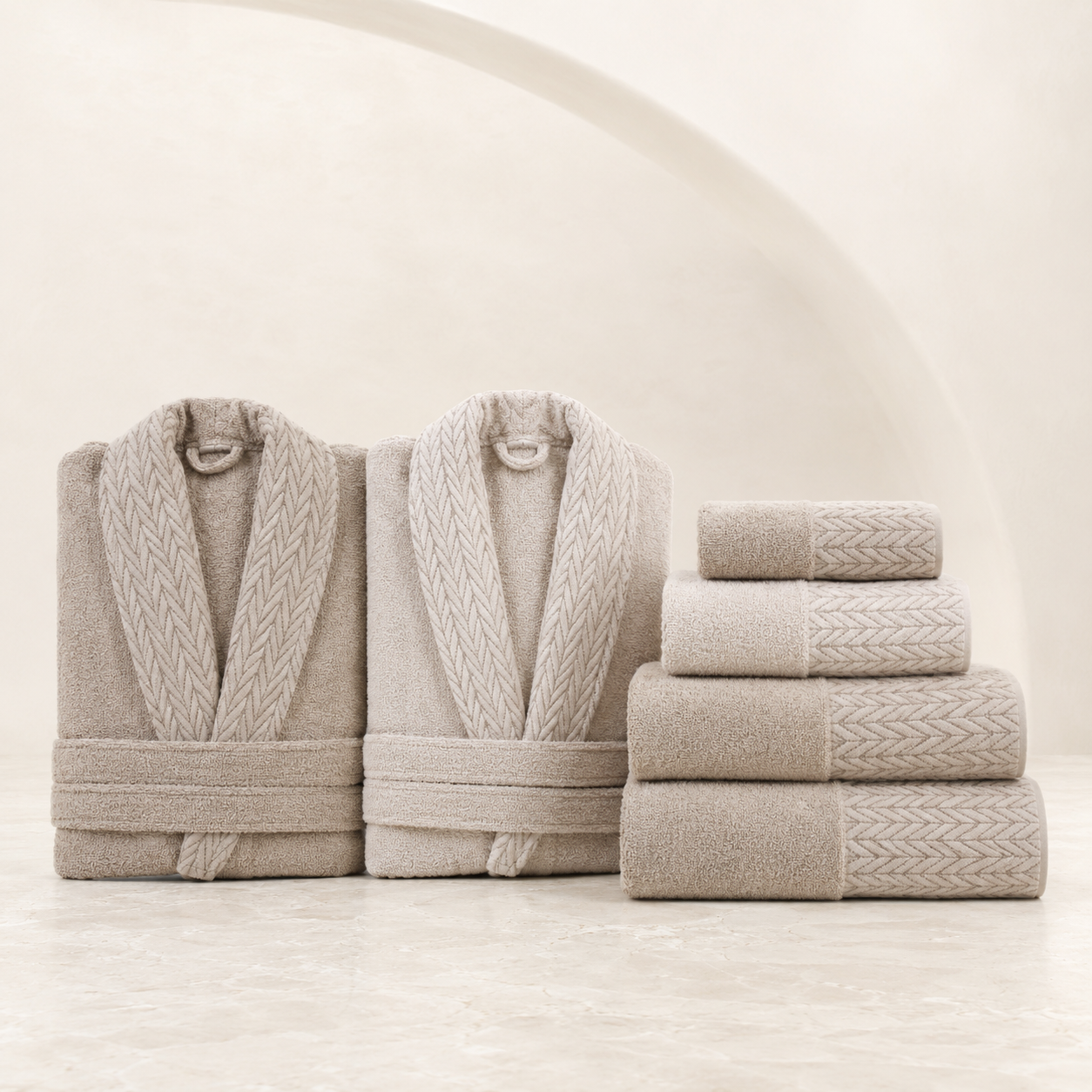 Lavella Sena Wellness Bornoz ve Havlu Seti | 6 Parça