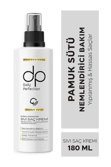 DP Daily Perfection Durulanmayan Sıvı Saç Bakım Kremi Nemlendirici Bakım Pamuk Sütü 180 ml