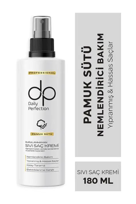DP Daily Perfection Durulanmayan Sıvı Saç Bakım Kremi Nemlendirici Bakım Pamuk Sütü 180 ml