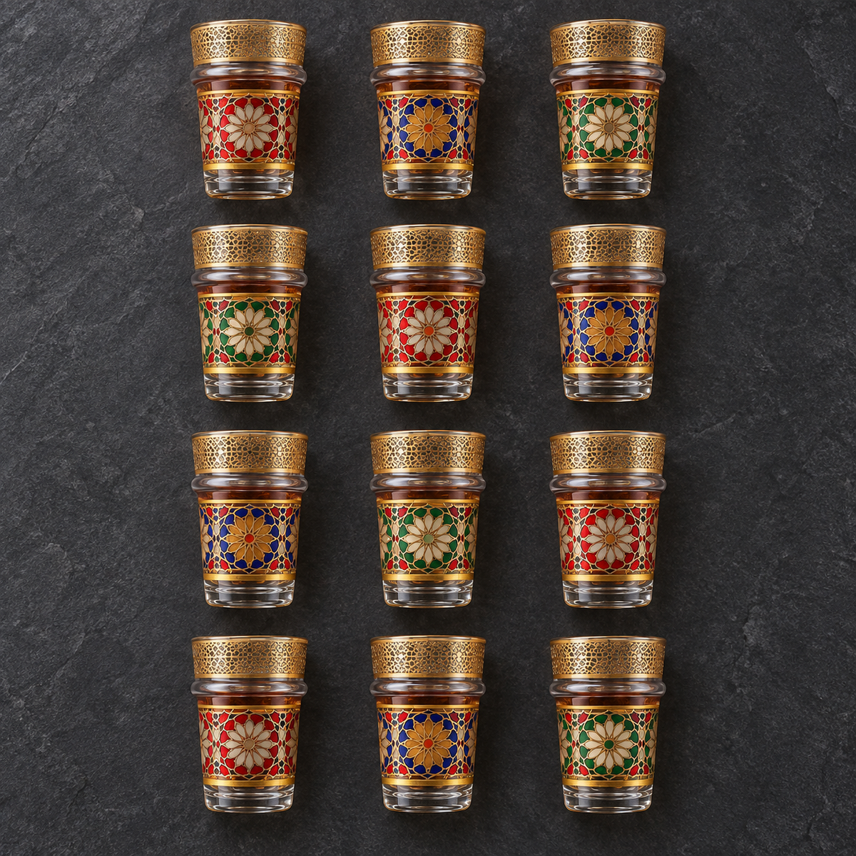 Tazza da tè tradizionale marocchina — Set da 12 pezzi
