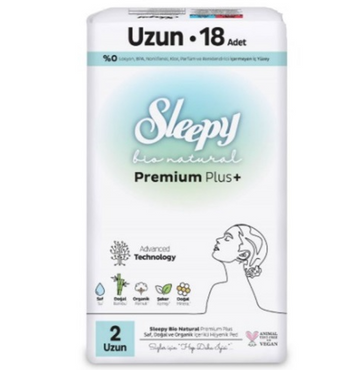 Sleepy Bio Natural Kadın Pedi No. 2 Uzun 3x18 adet