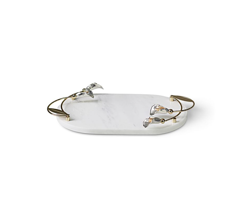 Fugurato Elegance Mermer, Gold Detaylı Sunum ve Nişan Tepsisi