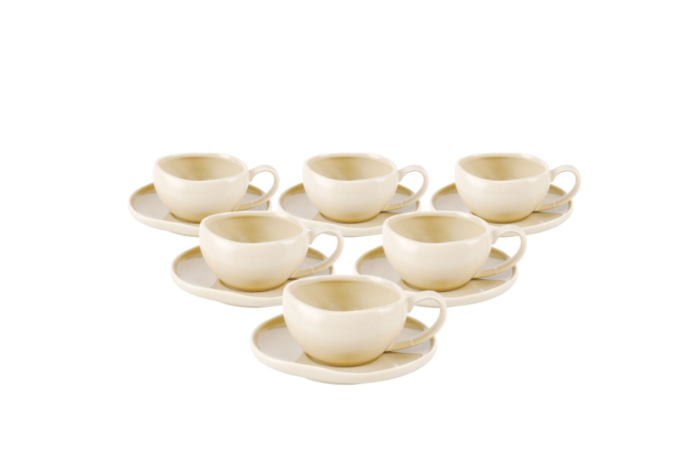 Bricard Barles 12 Parça Taupe Türk Kahvesi & Espresso Fincan Takımı 90 ml