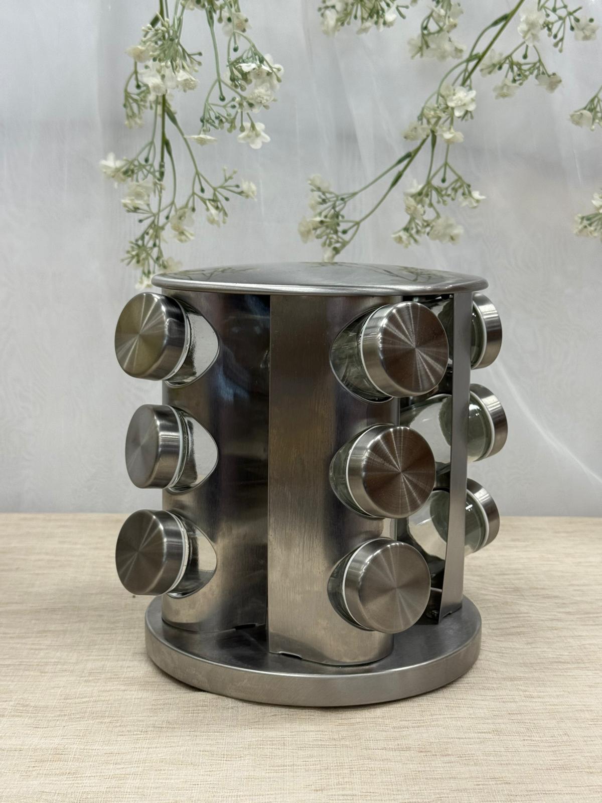 Kadoland 12-teiliges Gewürzset aus Glas mit Ständer