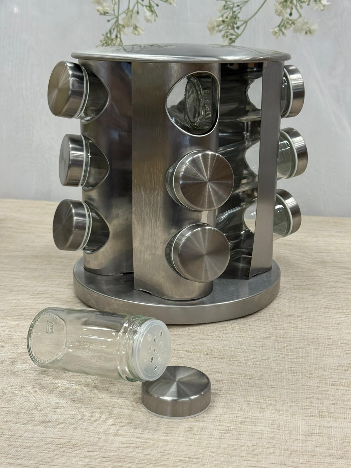 Kadoland 12-teiliges Gewürzset aus Glas mit Ständer