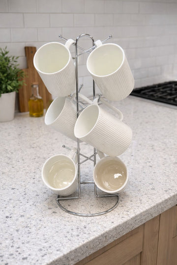 Mokkenset met Metalen Standaard (6-delig)