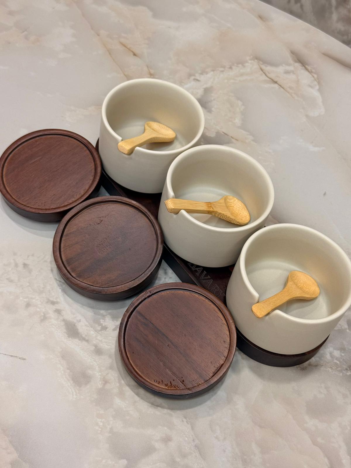 Lot de trois pots à épices Bavary Terra
