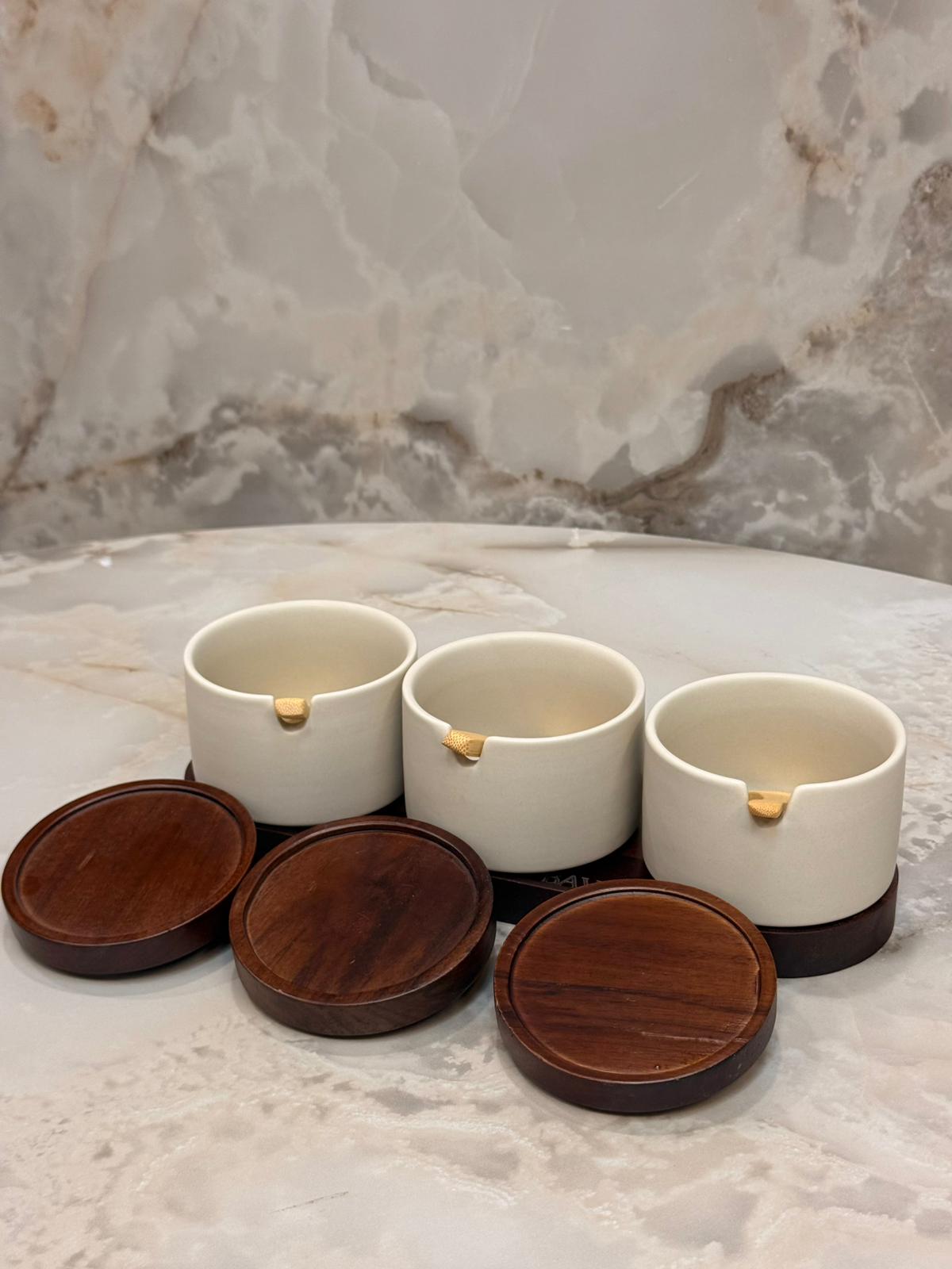 Lot de trois pots à épices Bavary Terra