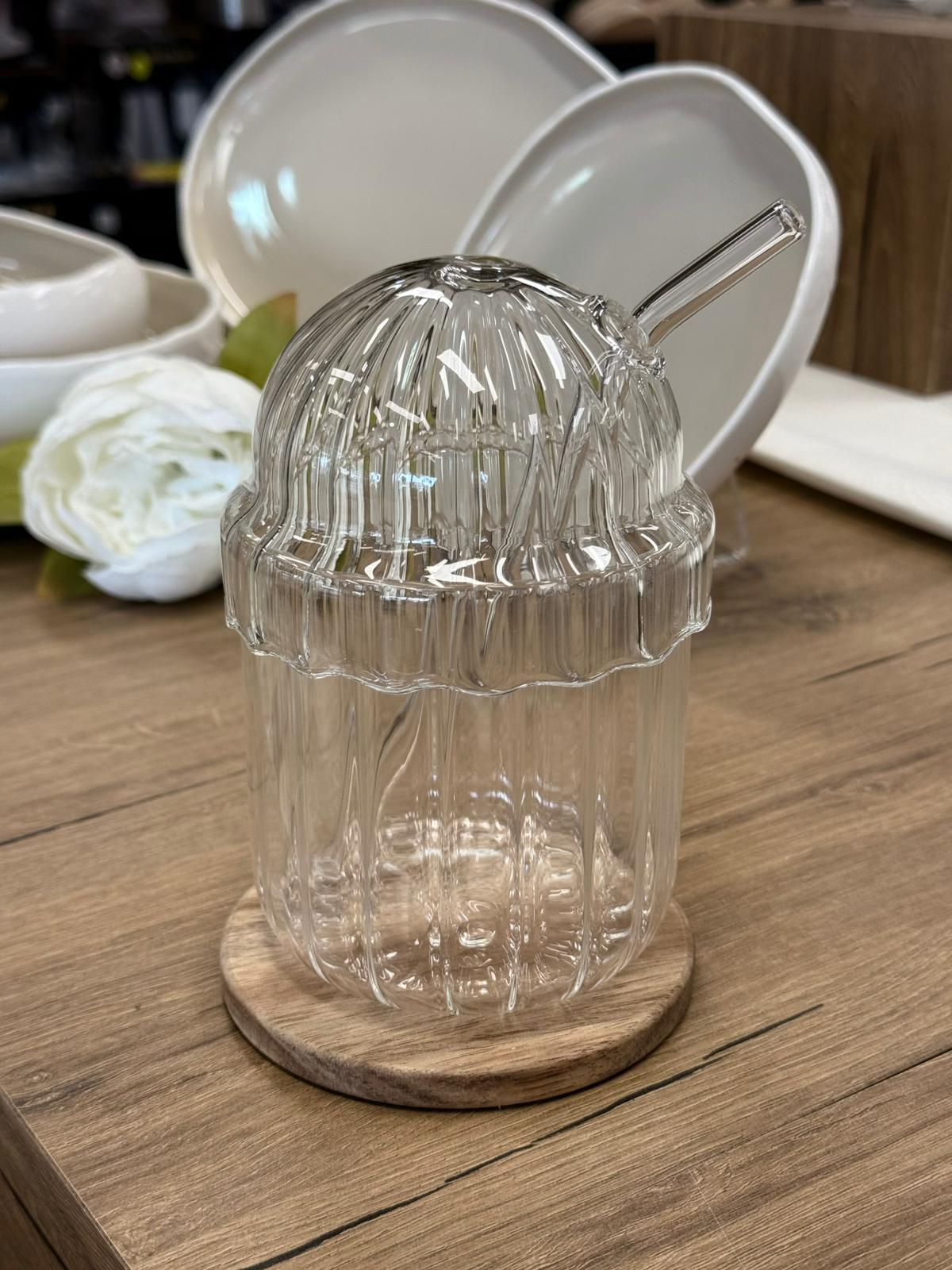 Kadoland Bavary Dome Glasbecher mit Strohhalm | Glasbecher mit Strohhalm