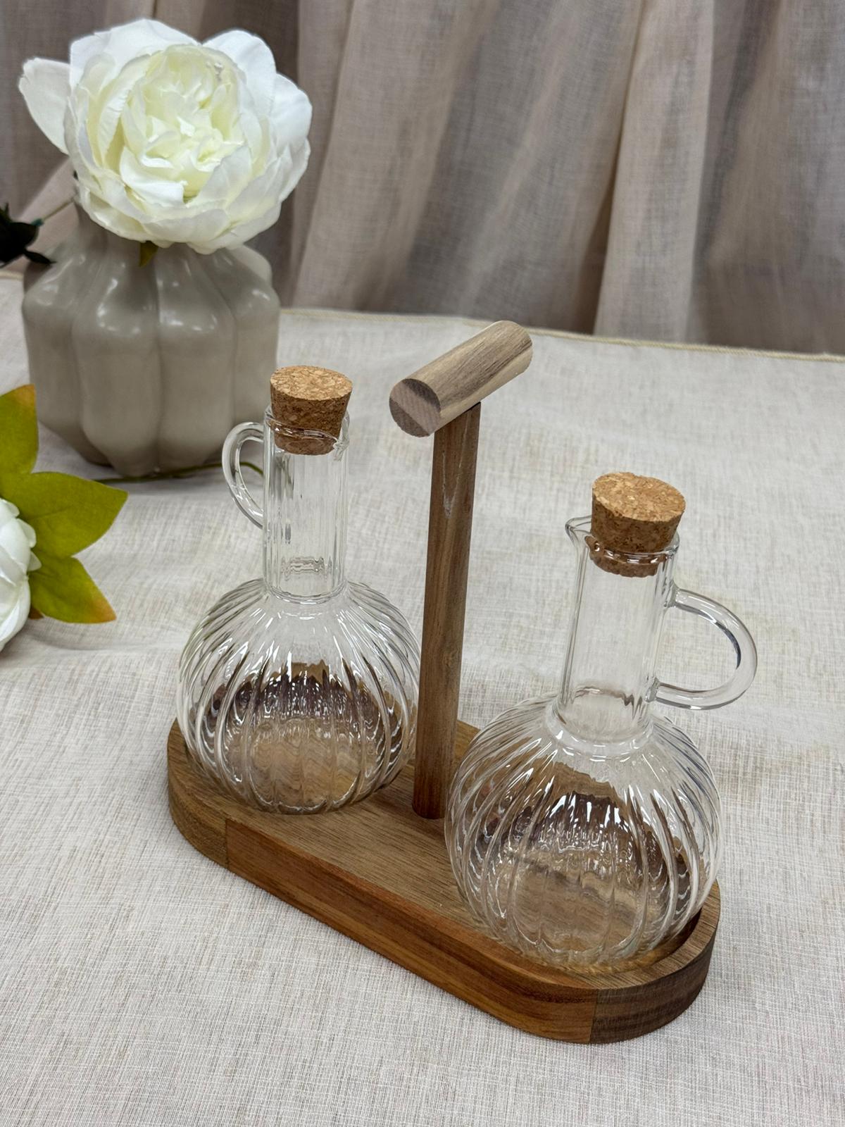 Mulex Ölflaschen-Set mit Ständer | 2 × 320 ml