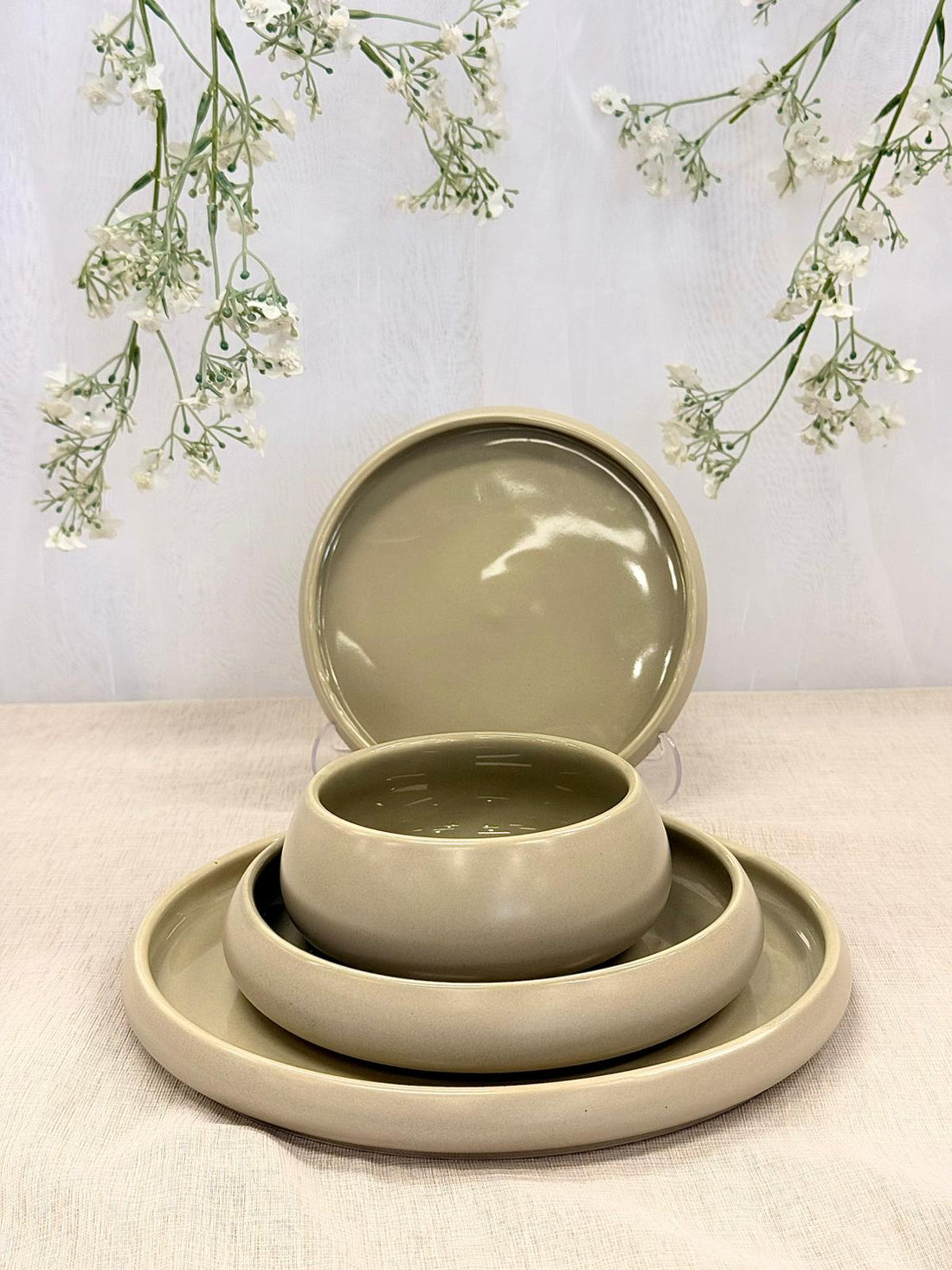 Kadoland Cream Chubby Luxury | Dinner Set 24 Adet.