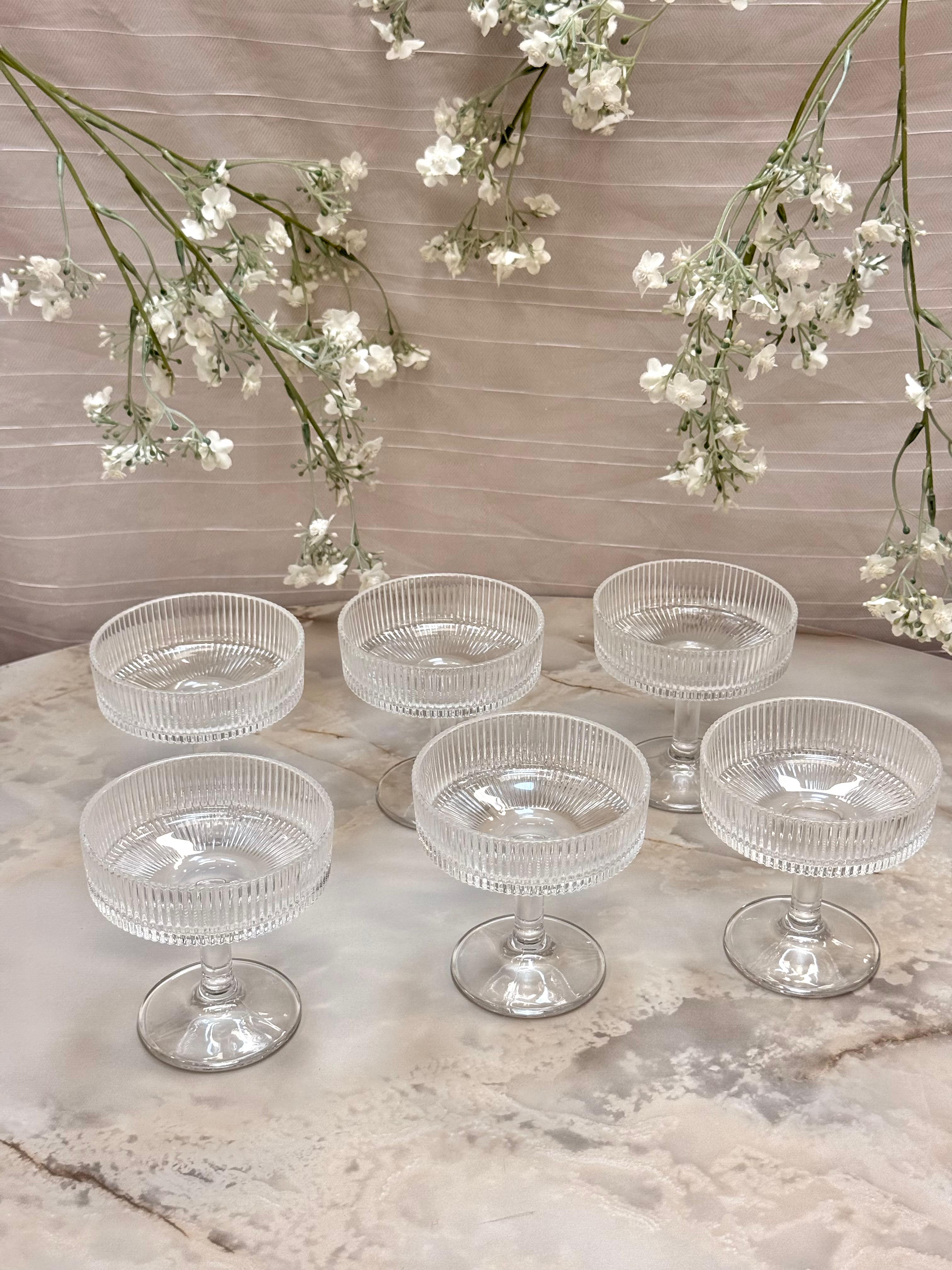 Bavary Lines Glas-Eisbecher – Snackschalen – 10,5 cm hoch – 6 Stück