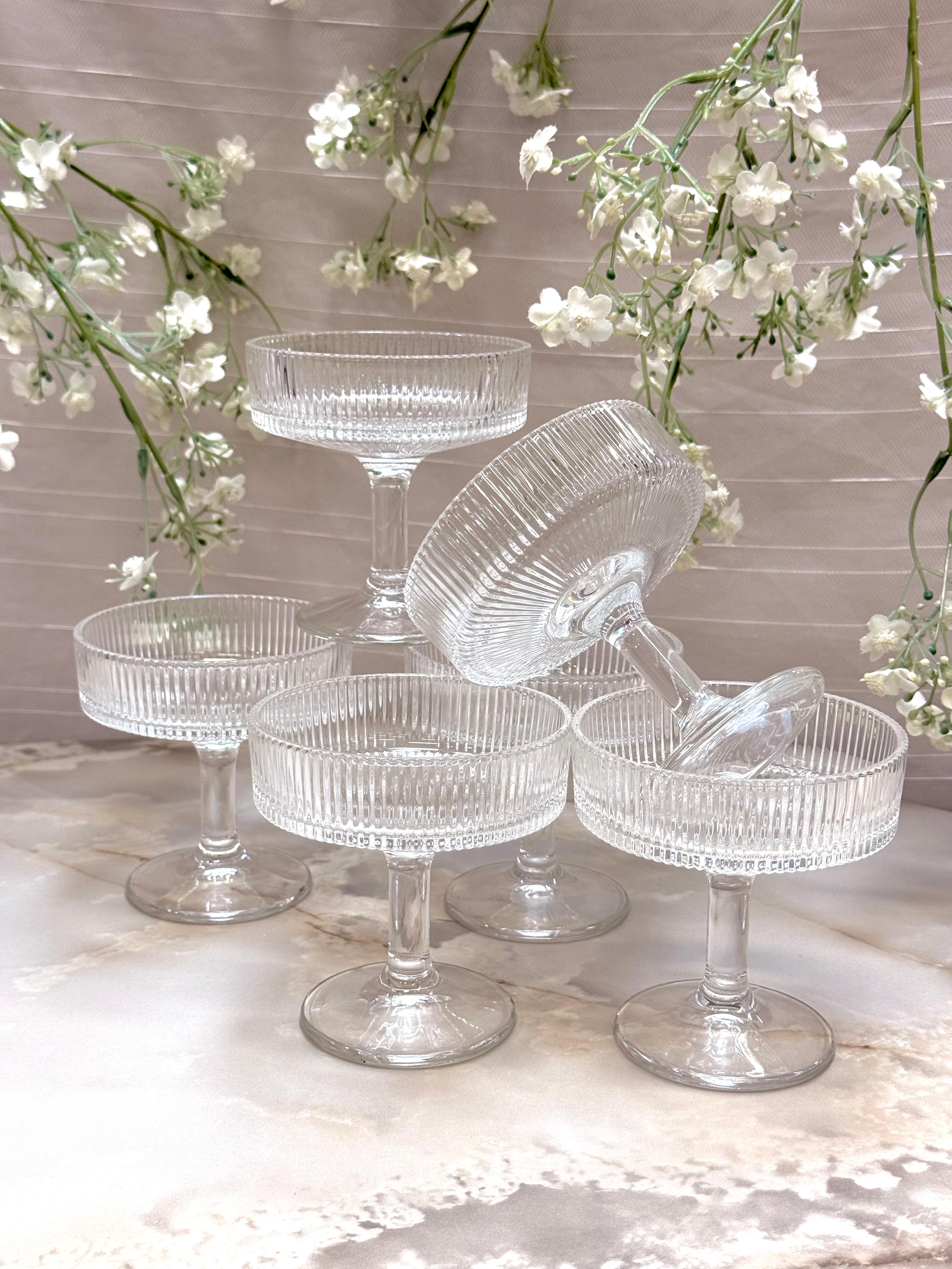 Bavary Lines Glas-Eisbecher – Snackschalen – 10,5 cm hoch – 6 Stück