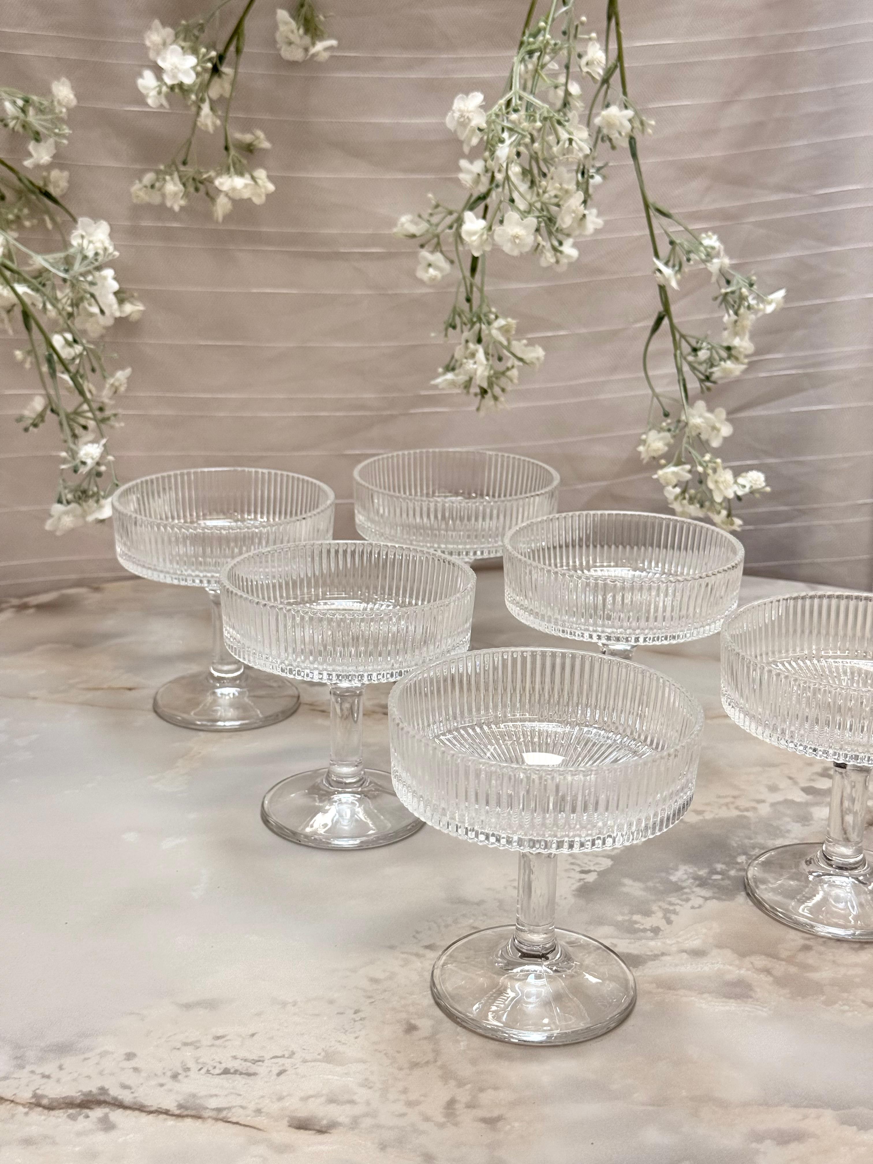 Bavary Lines Glas-Eisbecher – Snackschalen – 10,5 cm hoch – 6 Stück