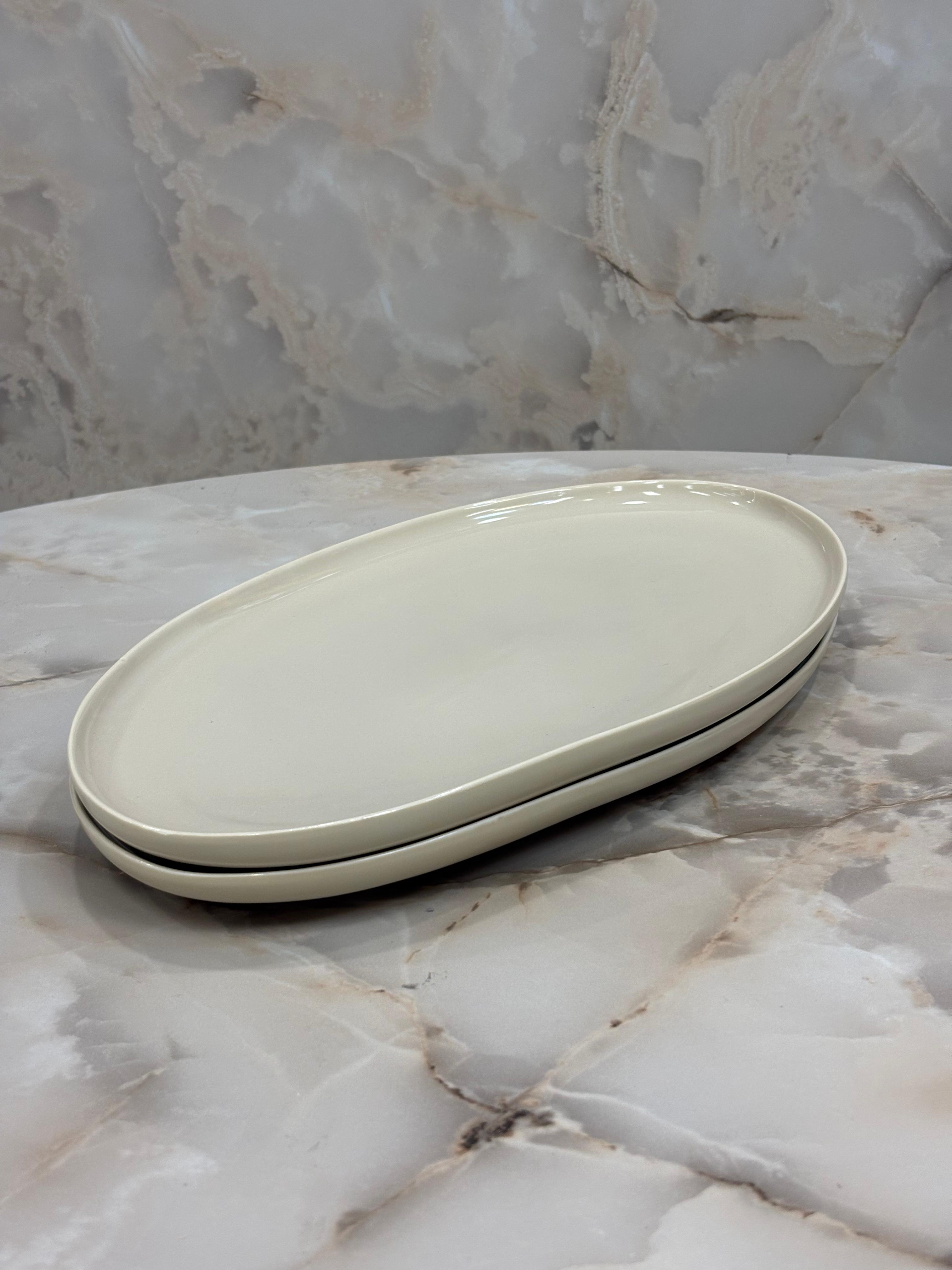 Bavary Oval Servierplatte – 2er-Set | Beige Capital