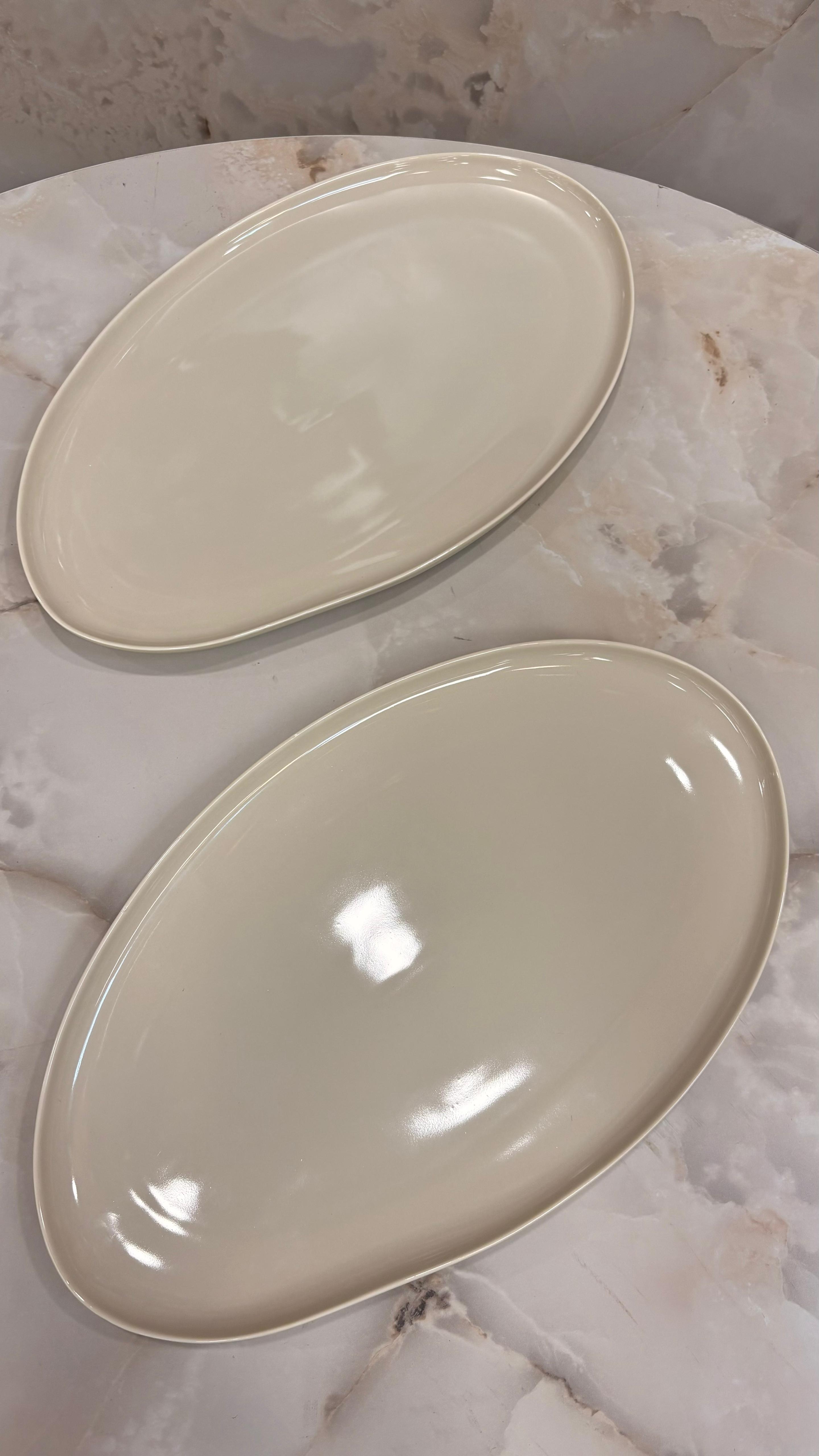 Bavary Oval Servierplatte – 2er-Set | Beige Capital