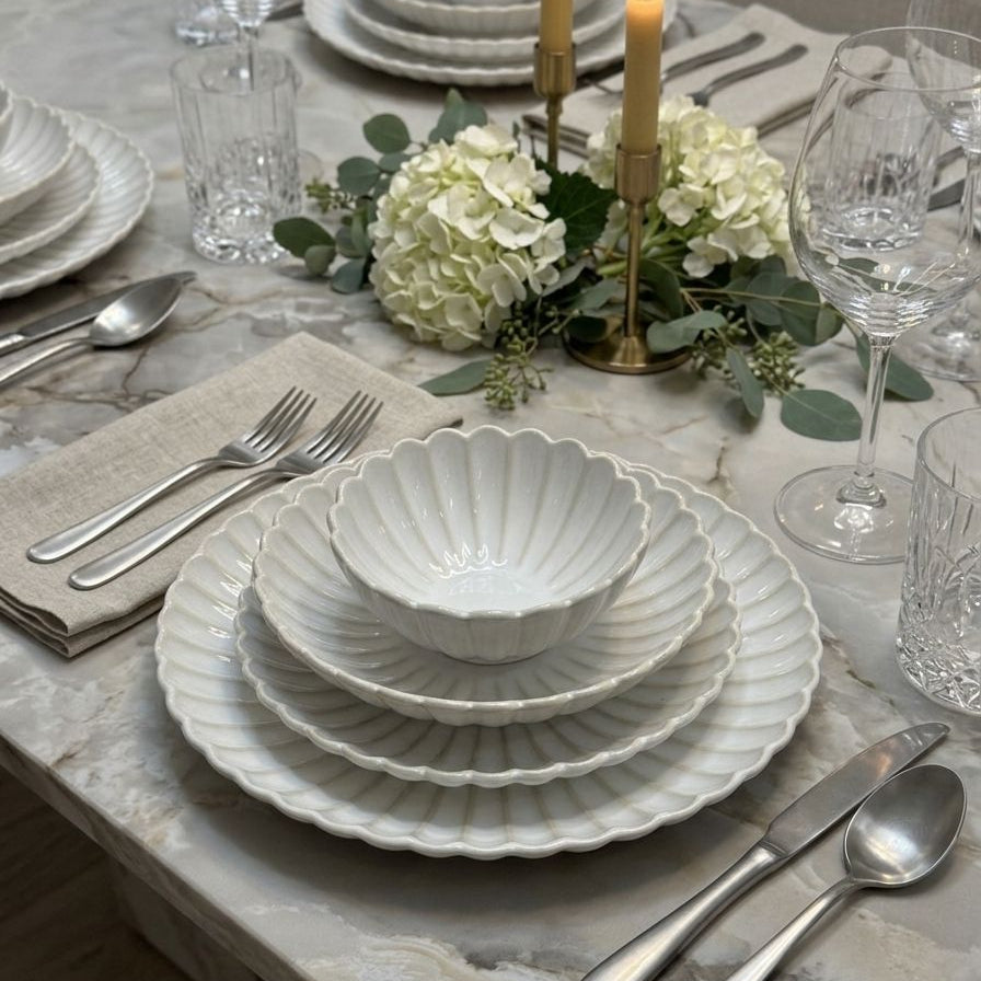 Bricard Paris 25-delig porseleinen servies | Beige | 25-delig | Voor 6 personen