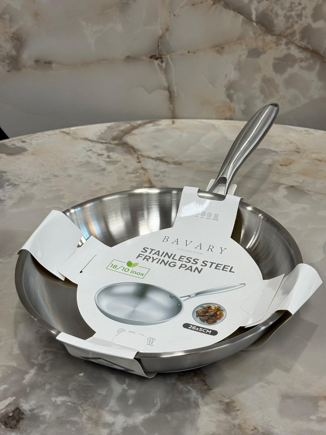 Bavary Inox roestvrijstalen koekenpan 26 cm / Roestvrijstalen pan 26 cm