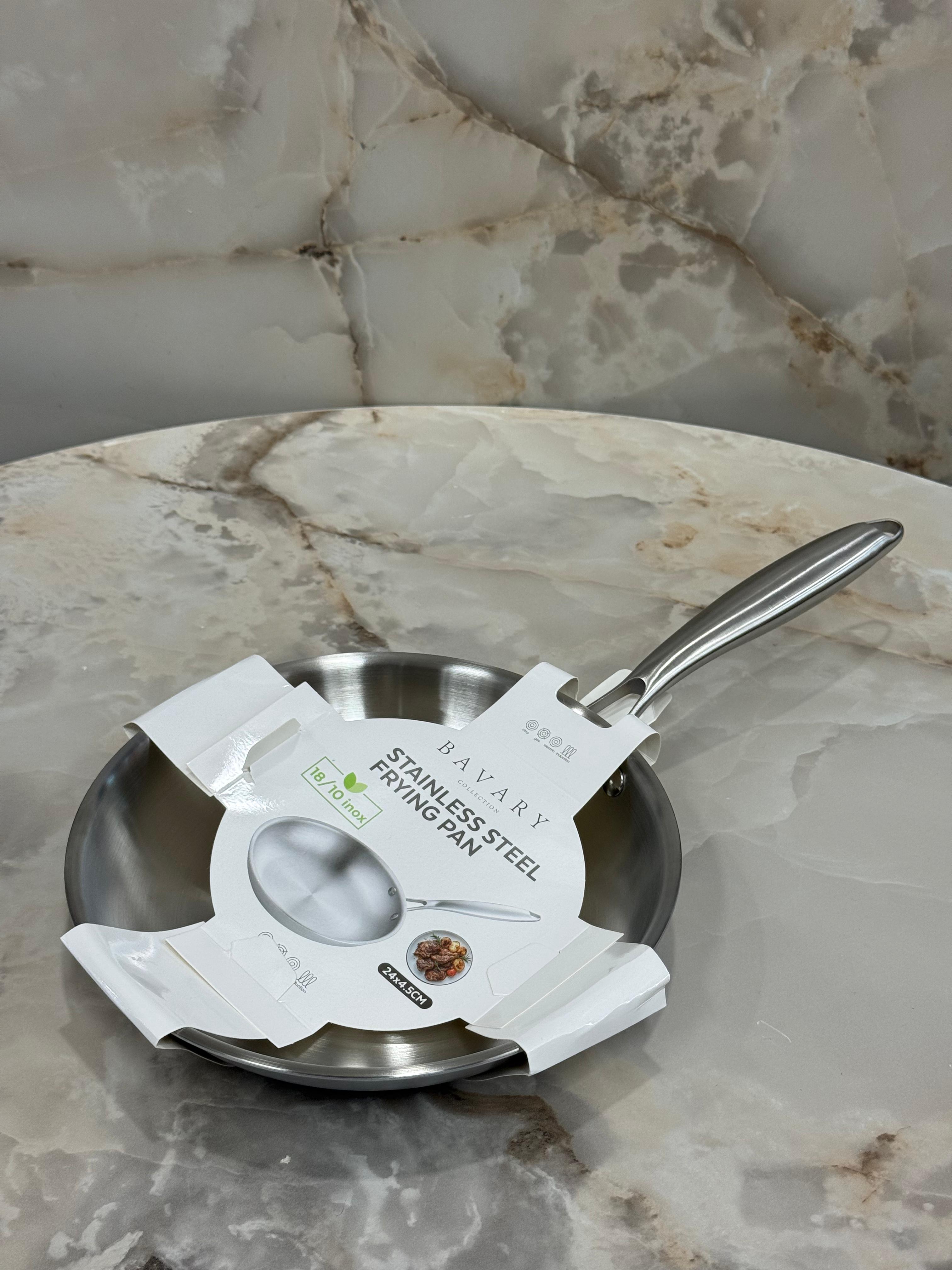 Bavary Inox Paslanmaz Tava 24 Cm/ Paslanmaz Çelik Pan 24 CM
