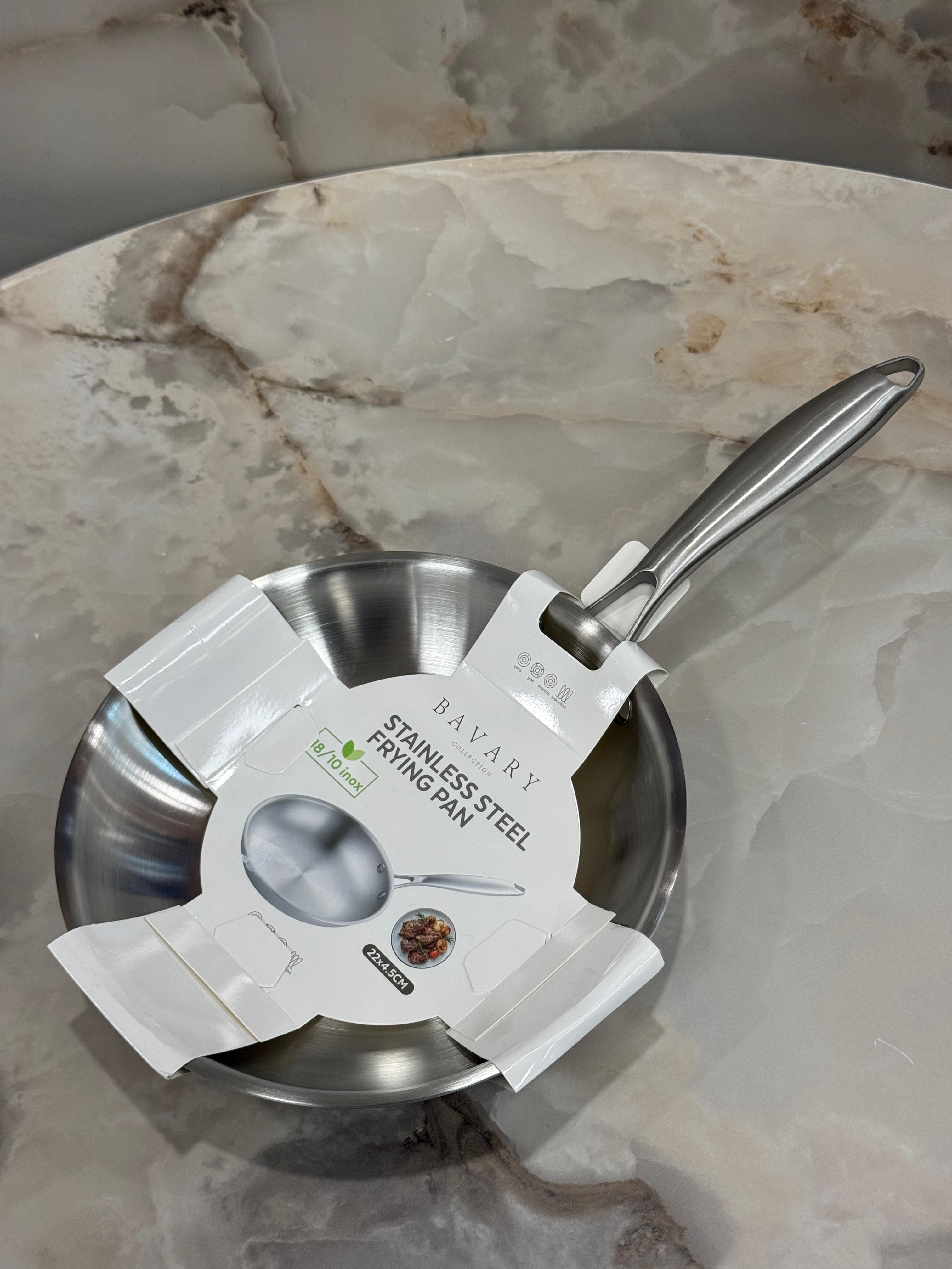 Bavary Inox Paslanmaz Tava 22 Cm/ Paslanmaz Çelik Pan 22 CM
