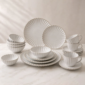 Bricard Paris 25-delig porseleinen servies | Beige | 25-delig | Voor 6 personen