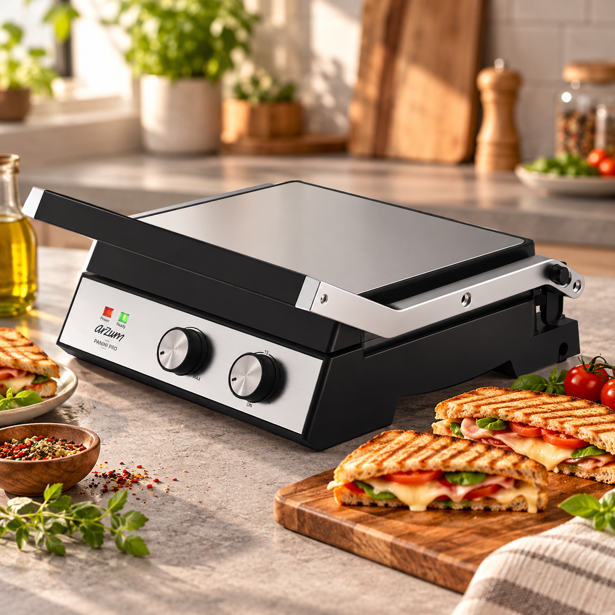 Arzum Panini Pro 2000 W Izgara ve Tost Makinesi Inox