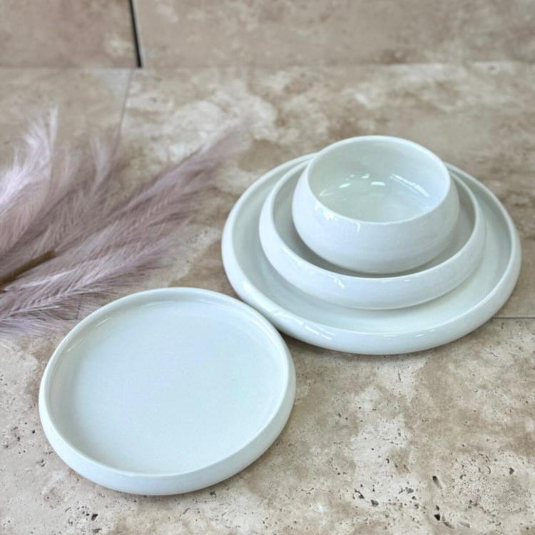 Bavary Chubby 24 Parça Beyaz Porselen Yemek Takımı