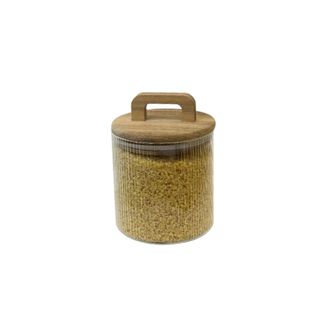 Bavary Space borosilicaatglas potje met bamboe deksel, klein formaat