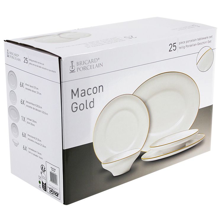 BRICARD MACON YEMEK TAKIMI | BEYAZ-ALTIN 25 PARÇA