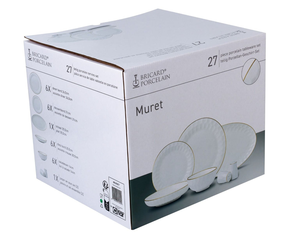 BRICARD MURET YEMEK TAKIMI | BEYAZ-ALTIN 27 PARÇA