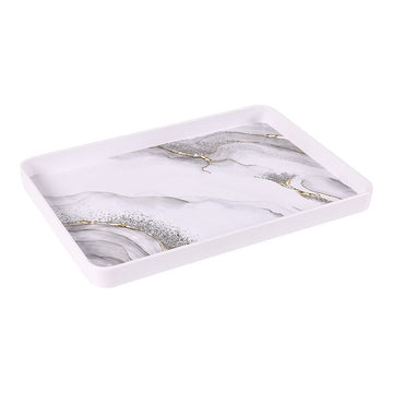 BRICARD MELAMİN SERVİS TEPSİSİ 301 | BEYAZ MERMER 39 × 27 CM