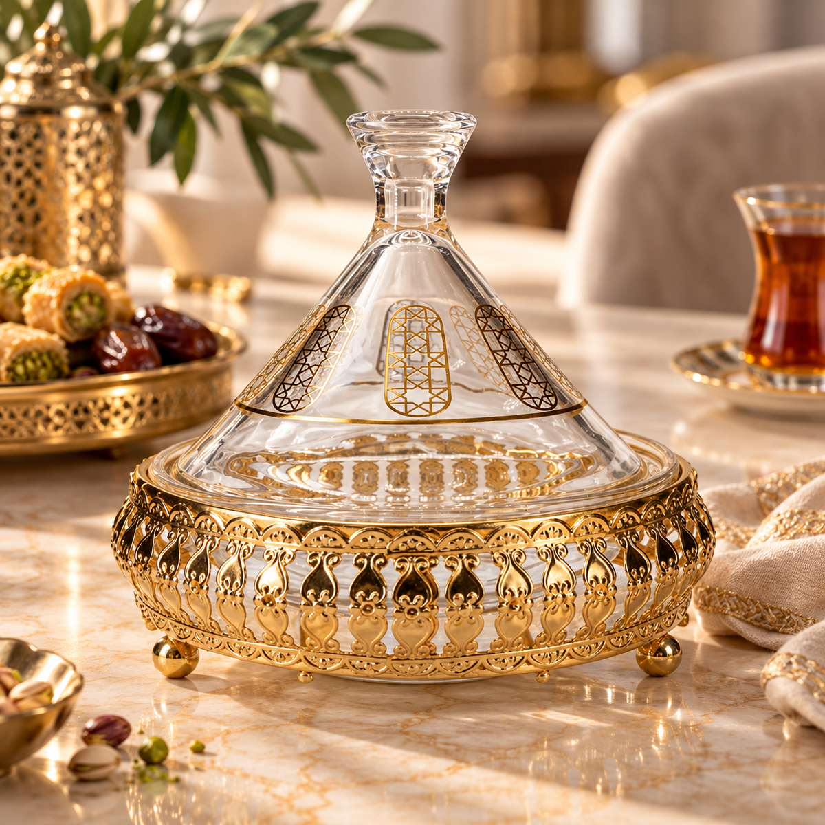 Bricard Almeria Tajine Set 101 Altın Rengi 2 Parça | Ø15CM