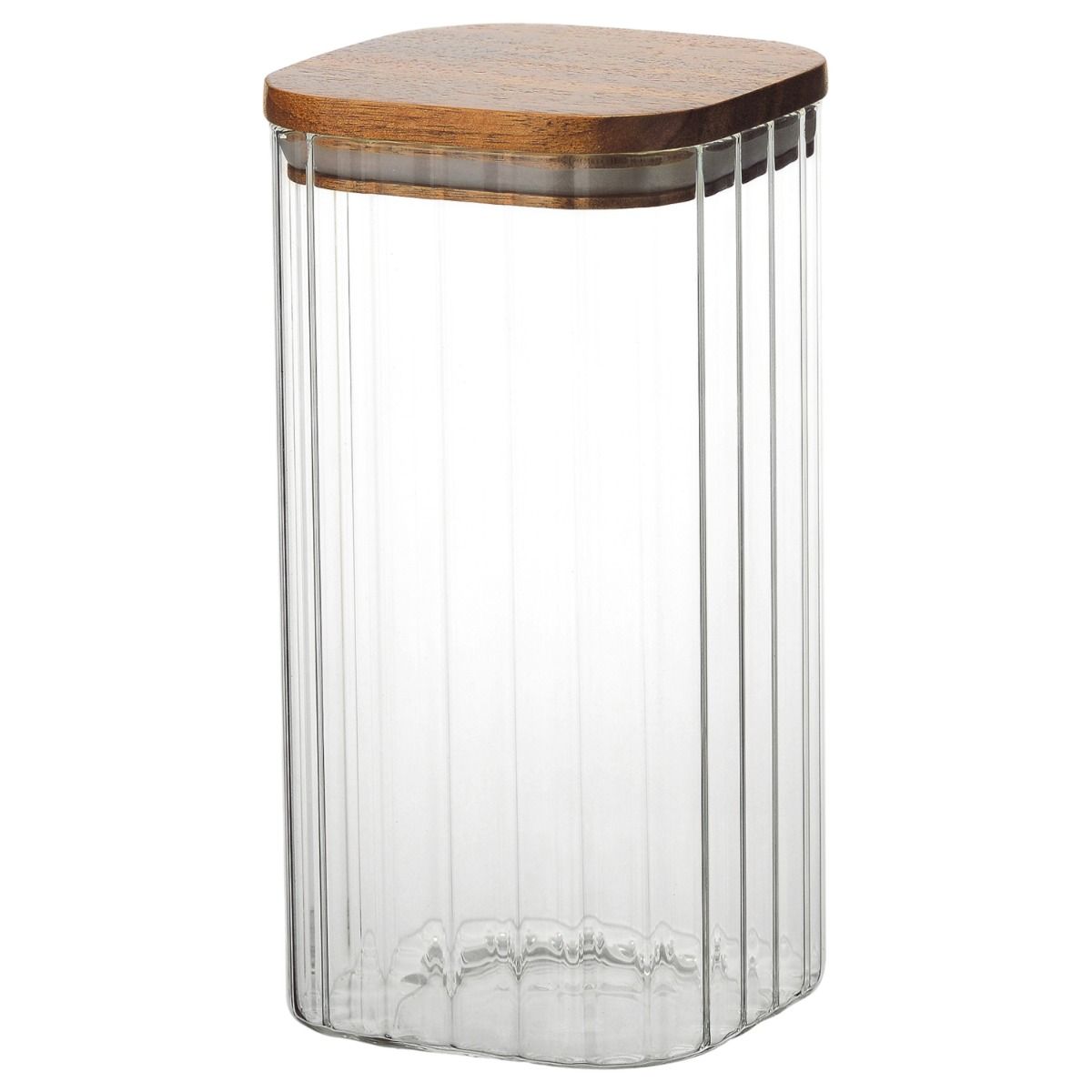 Bricard Acacia Glas-Vorratsbehälter, groß | 10 x 10 x 20 cm, 1,6 l